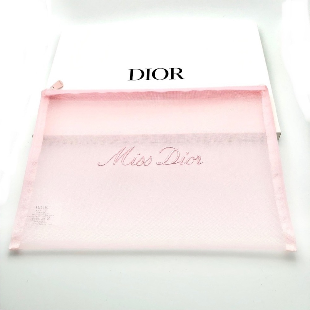 DIOR Miss Dior Pink Large Mesh Pouch NIB